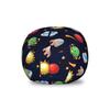 Ambesonne Space Storage Toy Bag Chair, Cartoon Style Cosmos Themed Illustration Sun with Stars Planets and Space Rocket, Stuffed Animal Organizer Washable Bag, Small Size, Midnight Blue view 1