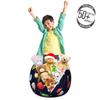 Ambesonne Space Storage Toy Bag Chair, Cartoon Style Cosmos Themed Illustration Sun with Stars Planets and Space Rocket, Stuffed Animal Organizer Washable Bag, Small Size, Midnight Blue view 3