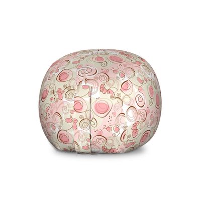 Ambesonne Love Storage Toy Bag Chair, Romantic Pastel Colored Scribble Random Shapes Hearts Springtime Floral, Stuffed Animal Organizer Washable Bag, Large Size, Pale Green Blush Brown