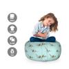 Ambesonne Dinosaur Storage Toy Bag Chair, Tyrannosaurus Prehistoric Animal Dino Bone Skeleton Silhouettes, Stuffed Animal Organizer Washable Bag, Small Size, Green Blue view 2