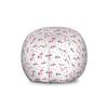 Ambesonne Paris Storage Toy Bag Chair, European Vibes Eiffel Tower with French Words Je Taime Romance Heart, Stuffed Animal Organizer Washable Bag, Large Size, Pink White view 1