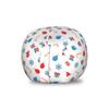 Ambesonne Christmas Storage Toy Bag Chair, Snowflakes Surprise Present Boxes Classical Candy Canes and Noel Baubles, Stuffed Animal Organizer Washable Bag, Small Size, Scarlet Beige view 1