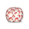 Ambesonne Mushroom Storage Toy Bag Chair, Cartoon Style Amanita Mushrooms Dotted Forest Plants Summer Nature Design, Stuffed Animal Organizer Washable Bag, Small Size, Cream Red view 1