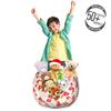 Ambesonne Mushroom Storage Toy Bag Chair, Cartoon Style Amanita Mushrooms Dotted Forest Plants Summer Nature Design, Stuffed Animal Organizer Washable Bag, Small Size, Cream Red view 3