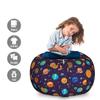Ambesonne Space Storage Toy Bag Chair, Cheerful Kids Planets as Sun Mercury Venus Earth Jupiter Mars with Alien Spaceships, Stuffed Animal Organizer Washable Bag, Large Size, Purple Yellow view 2