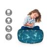 Ambesonne Ballet Storage Toy Bag Chair, Snowflake Ballerina Dancers Noel Winter Themed Christmas Elf Design, Stuffed Animal Organizer Washable Bag, Small Size, Petrol Blue view 2