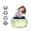 Ambesonne Cartoon Storage Toy Bag Chair, Cartoon Doodle Drawing Style Funny Toys Balls Cars Teddy Bear Crayon Pattern, Stuffed Animal Organizer Washable Bag, Small Size, Pale Green view 2