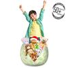 Ambesonne Cartoon Storage Toy Bag Chair, Cartoon Doodle Drawing Style Funny Toys Balls Cars Teddy Bear Crayon Pattern, Stuffed Animal Organizer Washable Bag, Small Size, Pale Green view 3