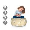Ambesonne Egret Storage Toy Bag Chair, Repeating Pattern of Leg Standing Heron Birds, Stuffed Animal Organizer Washable Bag, Small Size, Eggshell Fawn view 2