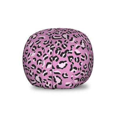 Ambesonne Leopard Storage Toy Bag Chair, Group of Skin Print Background Feminine Graphic, Stuffed Animal Organizer Washable Bag, Small Size, Grey Pink