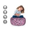 Ambesonne Leopard Storage Toy Bag Chair, Group of Skin Print Background Feminine Graphic, Stuffed Animal Organizer Washable Bag, Small Size, Grey Pink view 2