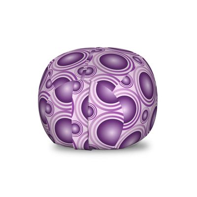 Ambesonne Mauve Storage Toy Bag Chair, Gradient and Geometric Circular Pattern with Inner Lines and Ring Balls Digital Graphic, Stuffed Animal Organizer Washable Bag, Small Size, Purple