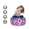 Ambesonne Mauve Storage Toy Bag Chair, Gradient and Geometric Circular Pattern with Inner Lines and Ring Balls Digital Graphic, Stuffed Animal Organizer Washable Bag, Small Size, Purple view 2