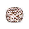 Ambesonne American Football Storage Toy Bag Chair, Classic Design Rugby Balls in Cartoon Style Sports Competition, Stuffed Animal Organizer Washable Bag, Large Size, Caramel White view 1