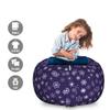 Ambesonne Snowflake Storage Toy Bag Chair, Pattern of Continuous Purple Toned Monochrome Modern Motifs Winter, Stuffed Animal Organizer Washable Bag, Large Size, Indigo Purple view 2