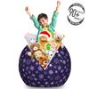 Ambesonne Snowflake Storage Toy Bag Chair, Pattern of Continuous Purple Toned Monochrome Modern Motifs Winter, Stuffed Animal Organizer Washable Bag, Large Size, Indigo Purple view 3