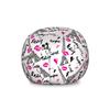 Ambesonne Paris Storage Toy Bag Chair, Eiffel Tower Lipstick Kiss Heart Shape Words Love Touristic Architecture, Stuffed Animal Organizer Washable Bag, Large Size, White Black view 1