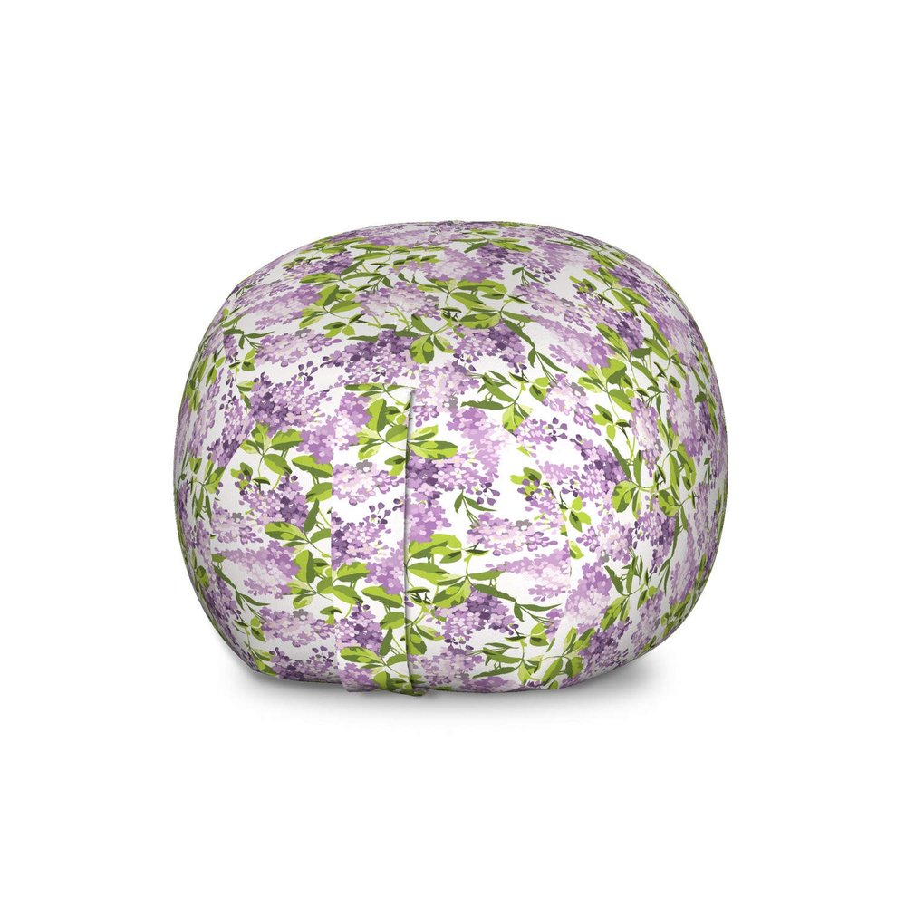 Ambesonne Mauve Storage Toy Bag Chair, Spring Tree with Vibrant Blossoms Frangrance Botany Plant Eco Illustration Print, Stuffed Animal Organizer Washable Bag, Large Size, Lilac Green