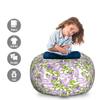 Ambesonne Mauve Storage Toy Bag Chair, Spring Tree with Vibrant Blossoms Frangrance Botany Plant Eco Illustration Print, Stuffed Animal Organizer Washable Bag, Large Size, Lilac Green view 2