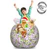 Ambesonne Mauve Storage Toy Bag Chair, Spring Tree with Vibrant Blossoms Frangrance Botany Plant Eco Illustration Print, Stuffed Animal Organizer Washable Bag, Large Size, Lilac Green view 3