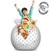 Ambesonne Golf Storage Toy Bag Chair, Ball Ready Pattern Modern Game Hobby Player Entertainment Illustration, Stuffed Animal Organizer Washable Bag, Large Size, Charcoal Grey view 3