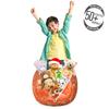Ambesonne Seahorse Storage Toy Bag Chair, Cartoon Seahorse Ornamented with Curvy Lines in Repeating Form, Stuffed Animal Organizer Washable Bag, Small Size, White Sienna view 3