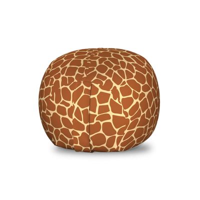 Ambesonne Earth Tones Storage Toy Bag Chair, Giraffe Skin Background Savannah Animal Savannah Inspired Design Print, Stuffed Animal Organizer Washable Bag, Small Size, Cinnamon Beige