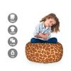 Ambesonne Earth Tones Storage Toy Bag Chair, Giraffe Skin Background Savannah Animal Savannah Inspired Design Print, Stuffed Animal Organizer Washable Bag, Small Size, Cinnamon Beige view 2
