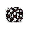 Ambesonne Ghost Storage Toy Bag Chair, Happy Halloween Theme Silly Ghosts on Black Boo Texts Pattern, Stuffed Animal Organizer Washable Bag, Small Size, Vermilion White view 1