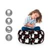 Ambesonne Ghost Storage Toy Bag Chair, Happy Halloween Theme Silly Ghosts on Black Boo Texts Pattern, Stuffed Animal Organizer Washable Bag, Small Size, Vermilion White view 2