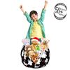 Ambesonne Ghost Storage Toy Bag Chair, Happy Halloween Theme Silly Ghosts on Black Boo Texts Pattern, Stuffed Animal Organizer Washable Bag, Small Size, Vermilion White view 3