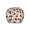 Ambesonne American Football Storage Toy Bag Chair, Classic Design Rugby Balls in Cartoon Style Sports Competition, Stuffed Animal Organizer Washable Bag, Small Size, Caramel White view 1