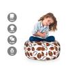 Ambesonne American Football Storage Toy Bag Chair, Classic Design Rugby Balls in Cartoon Style Sports Competition, Stuffed Animal Organizer Washable Bag, Small Size, Caramel White view 2