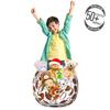 Ambesonne American Football Storage Toy Bag Chair, Classic Design Rugby Balls in Cartoon Style Sports Competition, Stuffed Animal Organizer Washable Bag, Small Size, Caramel White view 3