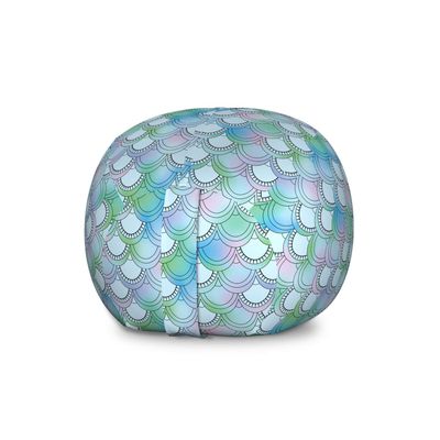 Ambesonne Fish Scale Storage Toy Bag Chair, Japanese Squama Pattern with Smooth Color Change Marine Fantasy Mermaid Tail, Stuffed Animal Organizer Washable Bag, Large Size, Teal Green