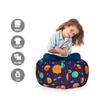 Ambesonne Space Storage Toy Bag Chair, Cheerful Kids Planets as Sun Mercury Venus Earth Jupiter Mars with Alien Spaceships, Stuffed Animal Organizer Washable Bag, Small Size, Purple Yellow view 2