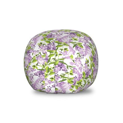Ambesonne Mauve Storage Toy Bag Chair, Spring Tree with Vibrant Blossoms Frangrance Botany Plant Eco Illustration Print, Stuffed Animal Organizer Washable Bag, Small Size, Lilac Green