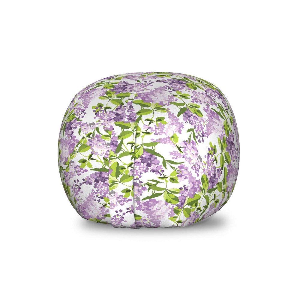 Ambesonne Mauve Storage Toy Bag Chair, Spring Tree with Vibrant Blossoms Frangrance Botany Plant Eco Illustration Print, Stuffed Animal Organizer Washable Bag, Small Size, Lilac Green