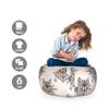 Ambesonne Dog Lover Storage Toy Bag Chair, Wolf Pattern with Design Elements Motifs Geometric, Stuffed Animal Organizer Washable Bag, Small Size, Ivory Grey view 2