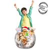 Ambesonne Dog Lover Storage Toy Bag Chair, Wolf Pattern with Design Elements Motifs Geometric, Stuffed Animal Organizer Washable Bag, Small Size, Ivory Grey view 3