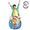 Ambesonne Yellow Submarine Storage Toy Bag Chair, Kids Sharks Whales and Fishes with Submarine Pattern Cartoon, Stuffed Animal Organizer Washable Bag, Small Size, Yellow Blue view 3