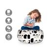 Ambesonne Penguins Storage Toy Bag Chair, Themed Cartoon Arctic Animals Holding Hands, Stuffed Animal Organizer Washable Bag, Small Size, Charcoal Grey Marigold view 2