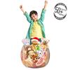 Lunarable Dahlia Flower Storage Toy Bag Chair, Apple Blooms Botanical Garden Bouquet Spring Inspired Retro Graphic, Stuffed Animal Organizer Washable Bag, Small Size, Pale Yellow Red view 3
