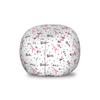 Ambesonne Paris Storage Toy Bag Chair, European Vibes Eiffel Tower with French Words Je Taime Romance Heart, Stuffed Animal Organizer Washable Bag, Small Size, Pink White view 1