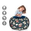 Ambesonne Romantic Storage Toy Bag Chair, Raccoon with I Love You Heart Kisses Birthday Celebration Graphic, Stuffed Animal Organizer Washable Bag, Large Size, Beige Blue view 2
