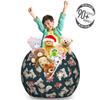 Ambesonne Romantic Storage Toy Bag Chair, Raccoon with I Love You Heart Kisses Birthday Celebration Graphic, Stuffed Animal Organizer Washable Bag, Large Size, Beige Blue view 3