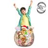 Ambesonne Paris Storage Toy Bag Chair, Landmark of France with Abstract Letterings Bike Hearts Art Print, Stuffed Animal Organizer Washable Bag, Small Size, Blue Pink view 3