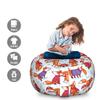 Ambesonne Fox Storage Toy Bag Chair, Snow Foxes with Winter Sweaters and Scarf Cartoon Vulpe Friends in Cozy Environment, Stuffed Animal Organizer Washable Bag, Large Size, White Orange view 2