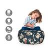 Ambesonne Romantic Storage Toy Bag Chair, Raccoon with I Love You Heart Kisses Birthday Celebration Graphic, Stuffed Animal Organizer Washable Bag, Small Size, Beige Blue view 2