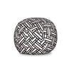 Ambesonne Black and White Storage Toy Bag Chair, Monochrome Interlocking Stripes Pattern with Modern Abstract Inspirations, Stuffed Animal Organizer Washable Bag, Large Size, White Black view 1